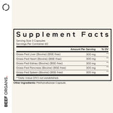 Codeage Grass Fed Beef Organs Pasture Raised Dietary Supplement