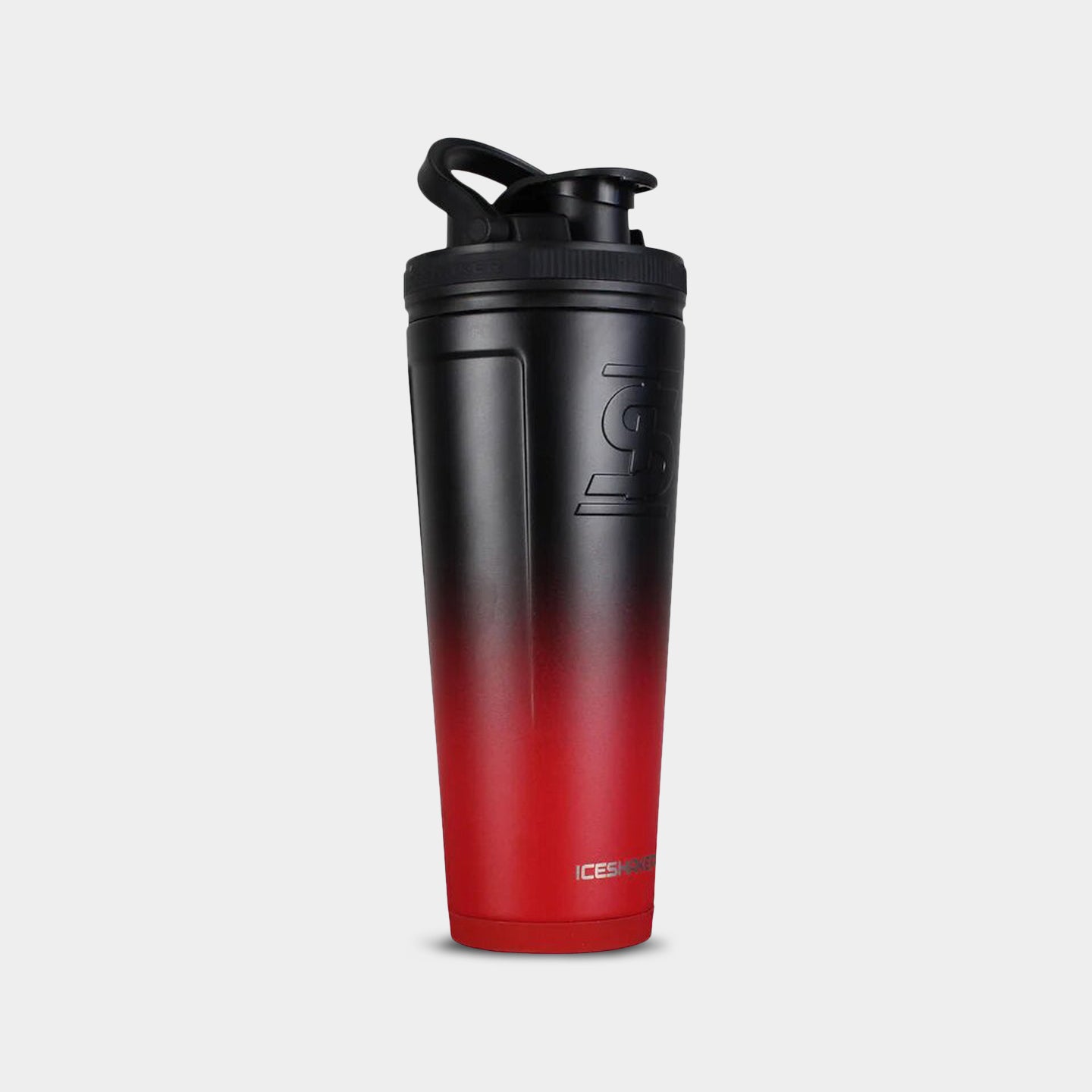 Ice Shaker 36oz. Protein Shaker Bottle Red Black Ombre A1