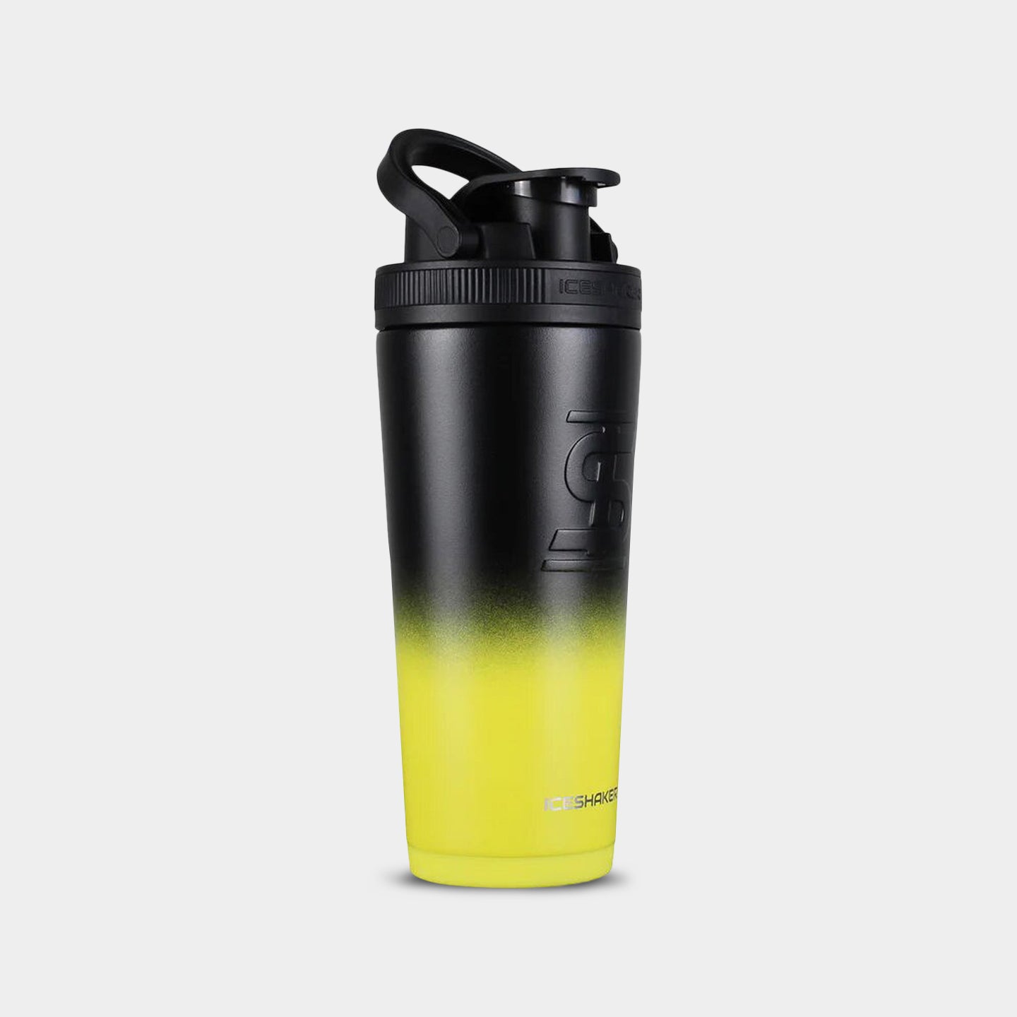 Ice Shaker 26oz. Protein Shaker Bottle Yellow Black Ombre A1