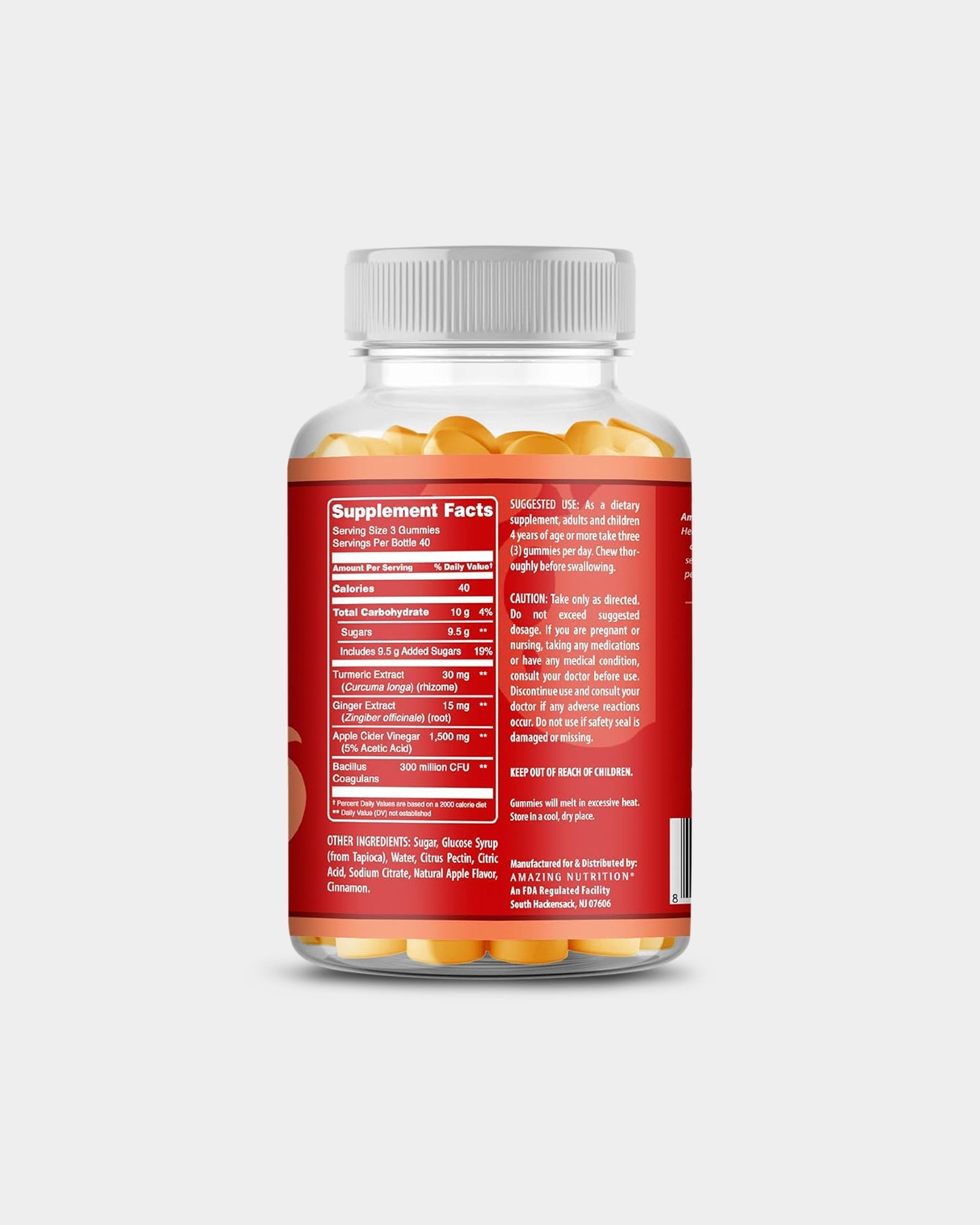 Amazing Nutrition Amazing Gummies Apple Cider Vinegar + - Bodybuilding.com