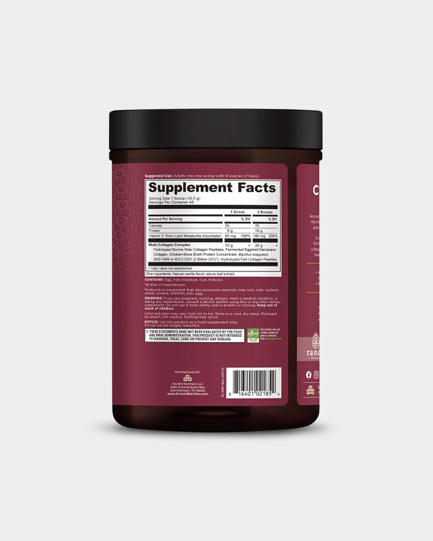 Ancient Nutrition Multi Collagen Protein - 20g - Bodybuilding.com