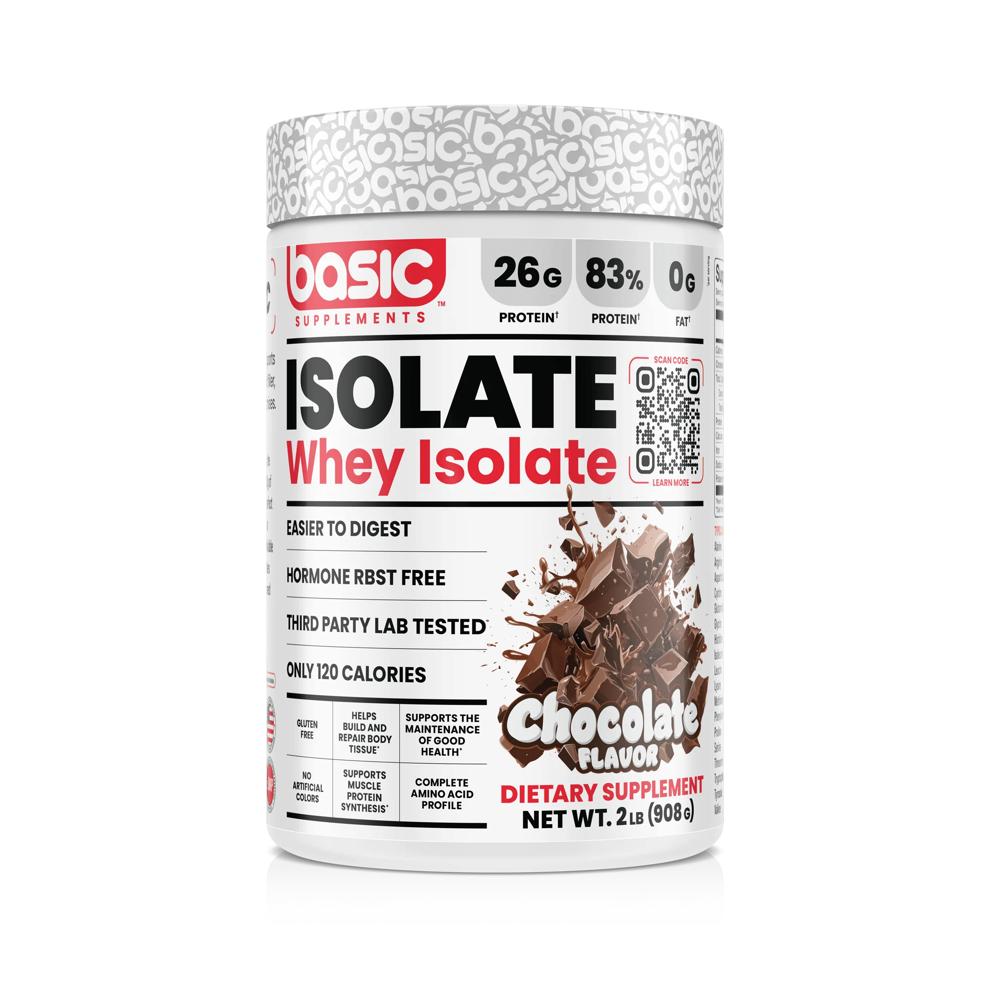 Basic Supplements Basic Isolate 2lb, Chocolate - Bodybuilding.com