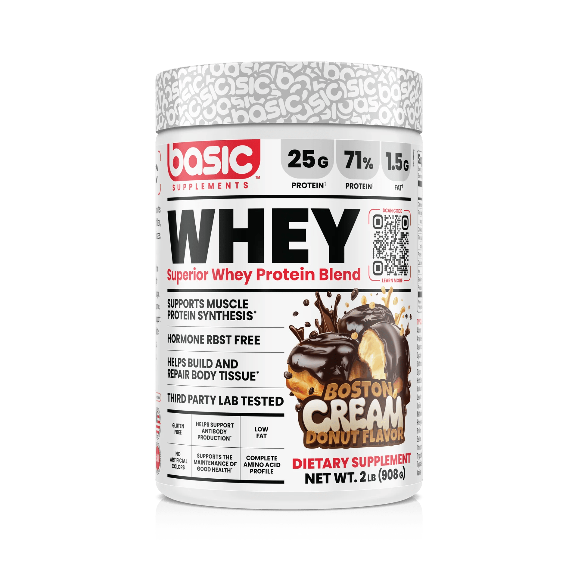 Basic Supplements Superior Whey Protein Blend 2lb, Boston Cream Donut - Bodybuilding.com