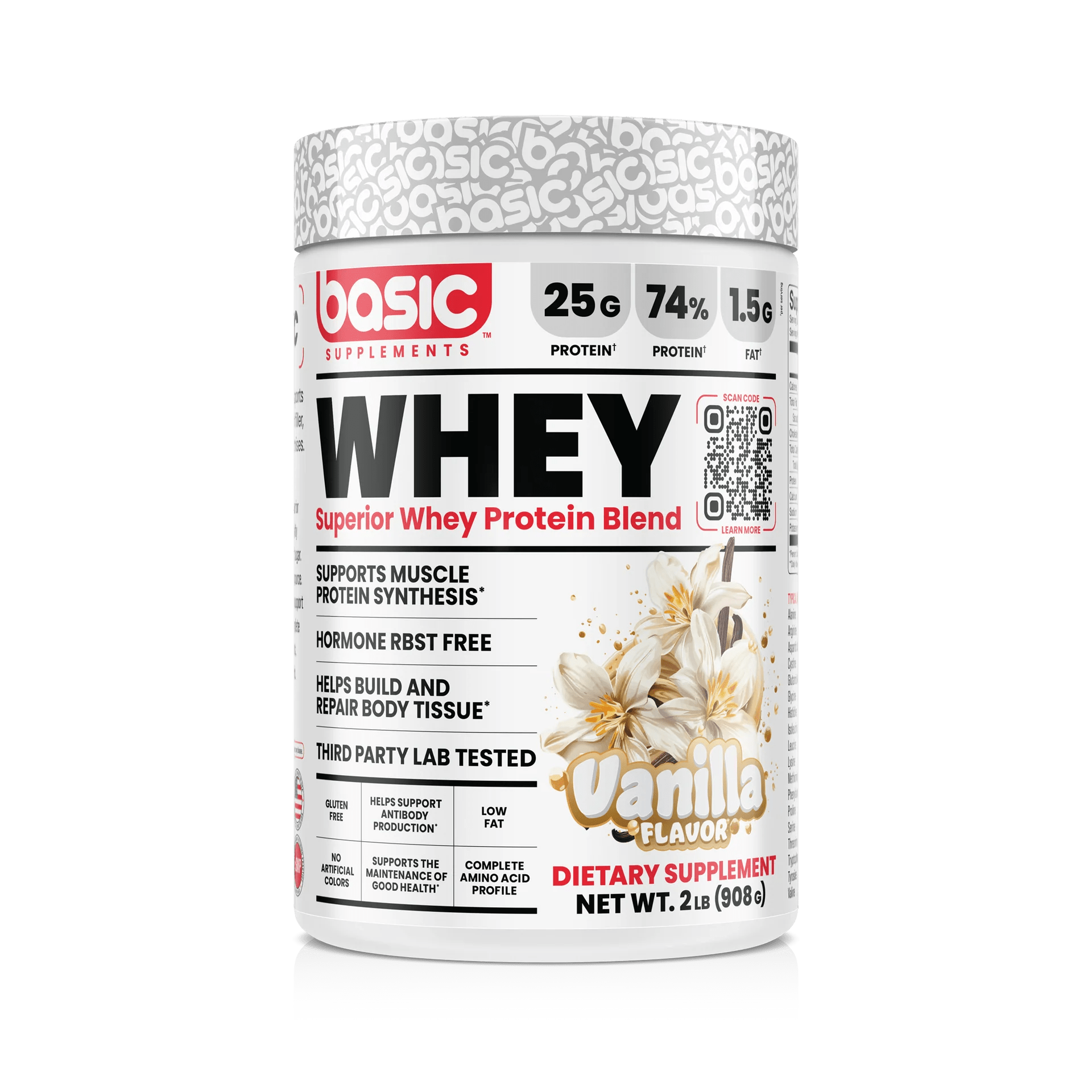 Basic Supplements Superior Whey Protein Blend 2lb, Vanilla - Bodybuilding.com