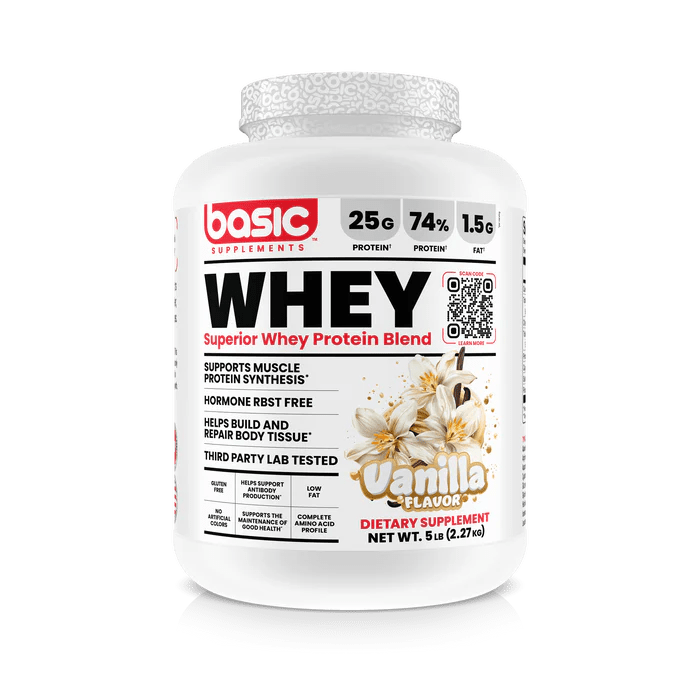 Basic Supplements Superior Whey Protein Blend 5lb, Vanilla - Bodybuilding.com