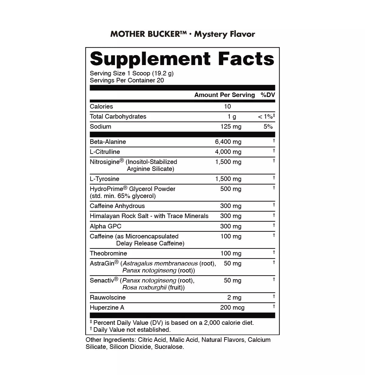 Bucked Up Mother Bucker Pre - Workout, Mystery Flavor - Bodybuilding.com