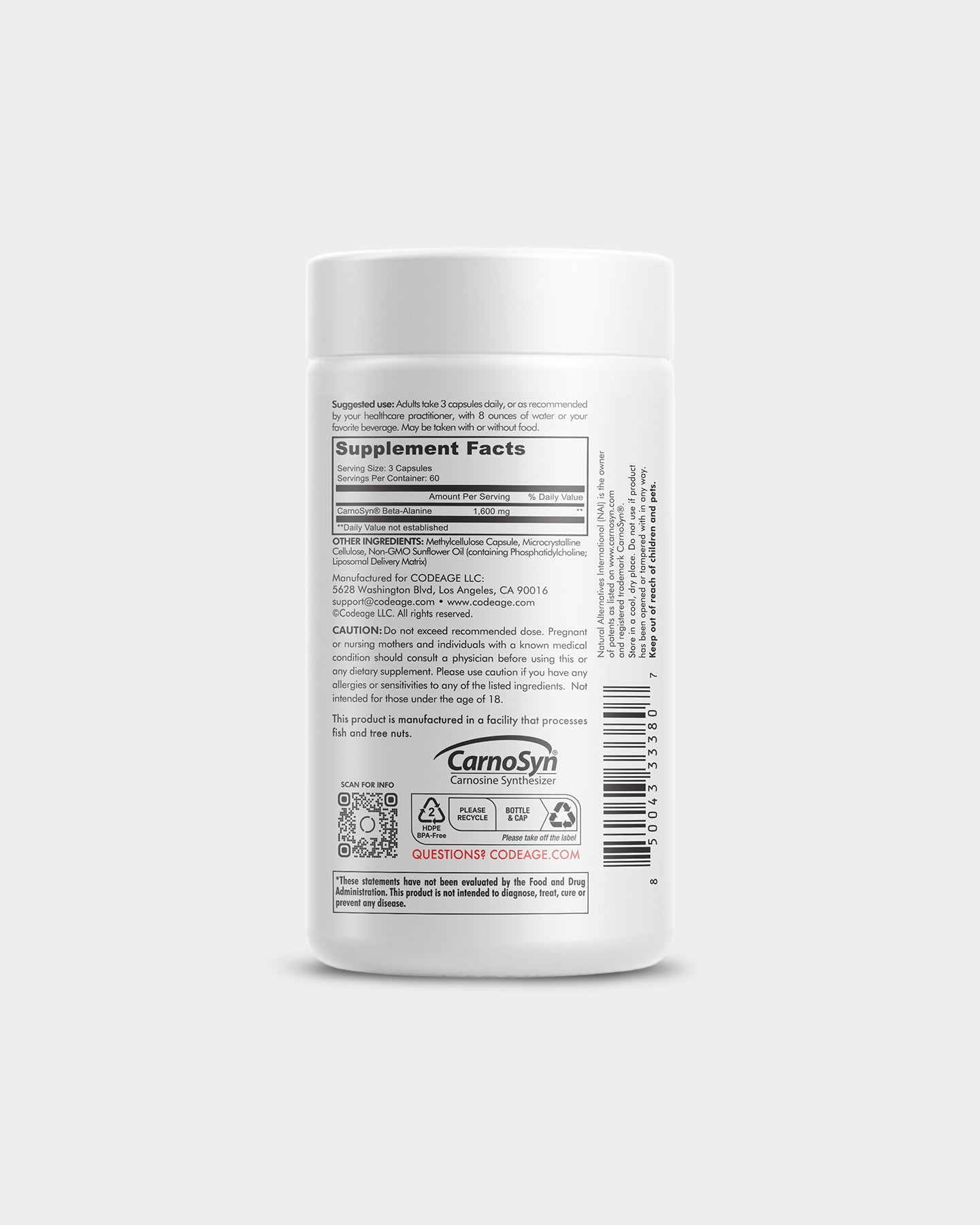 Codeage Beta - Alanine+ Carnosyn® Enhanced Absorption Supplement - Bodybuilding.com