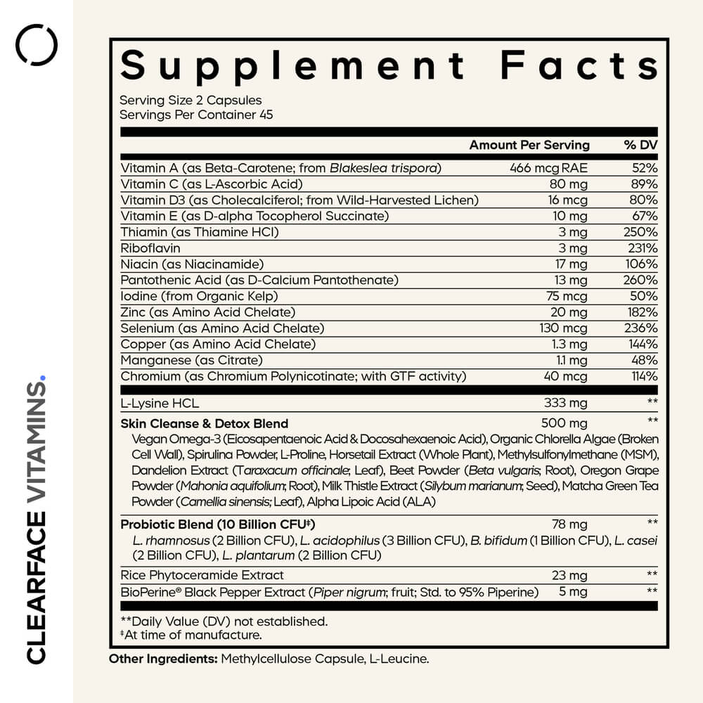 Codeage Clearface Vitamins+ Minerals Supplement Black Edition - Bodybuilding.com