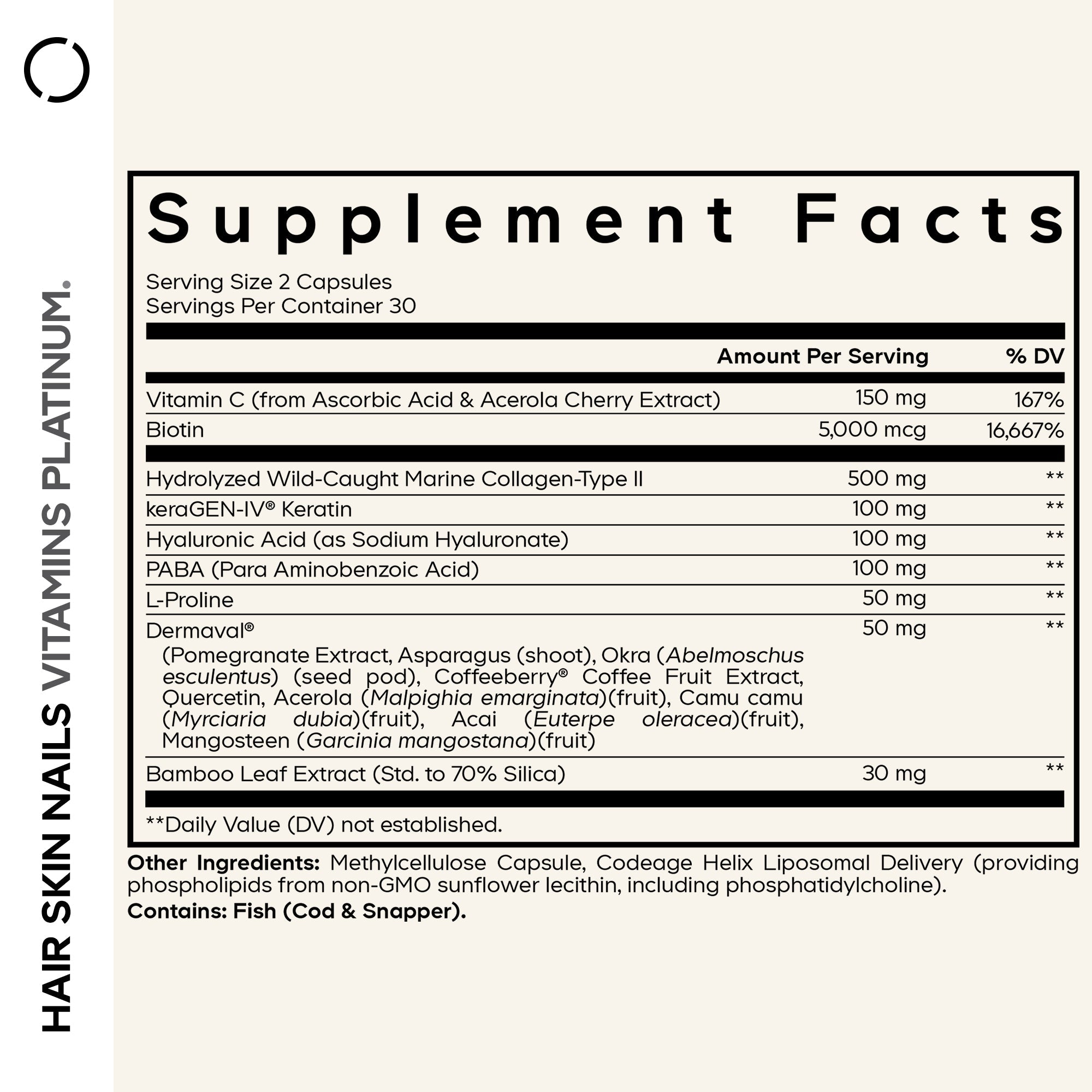 Codeage Hair Skin Nails Vitamins Platinum - Bodybuilding.com