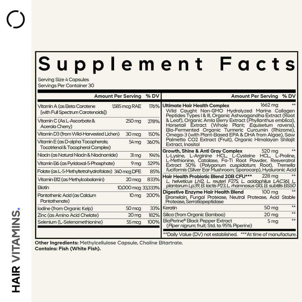 Codeage Hair Vitamins Biotin - Collagen - Keartin - Vitamins - Bodybuilding.com
