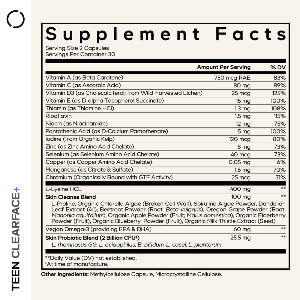 Codeage Teen Clearface+ Multivitamin - Bodybuilding.com
