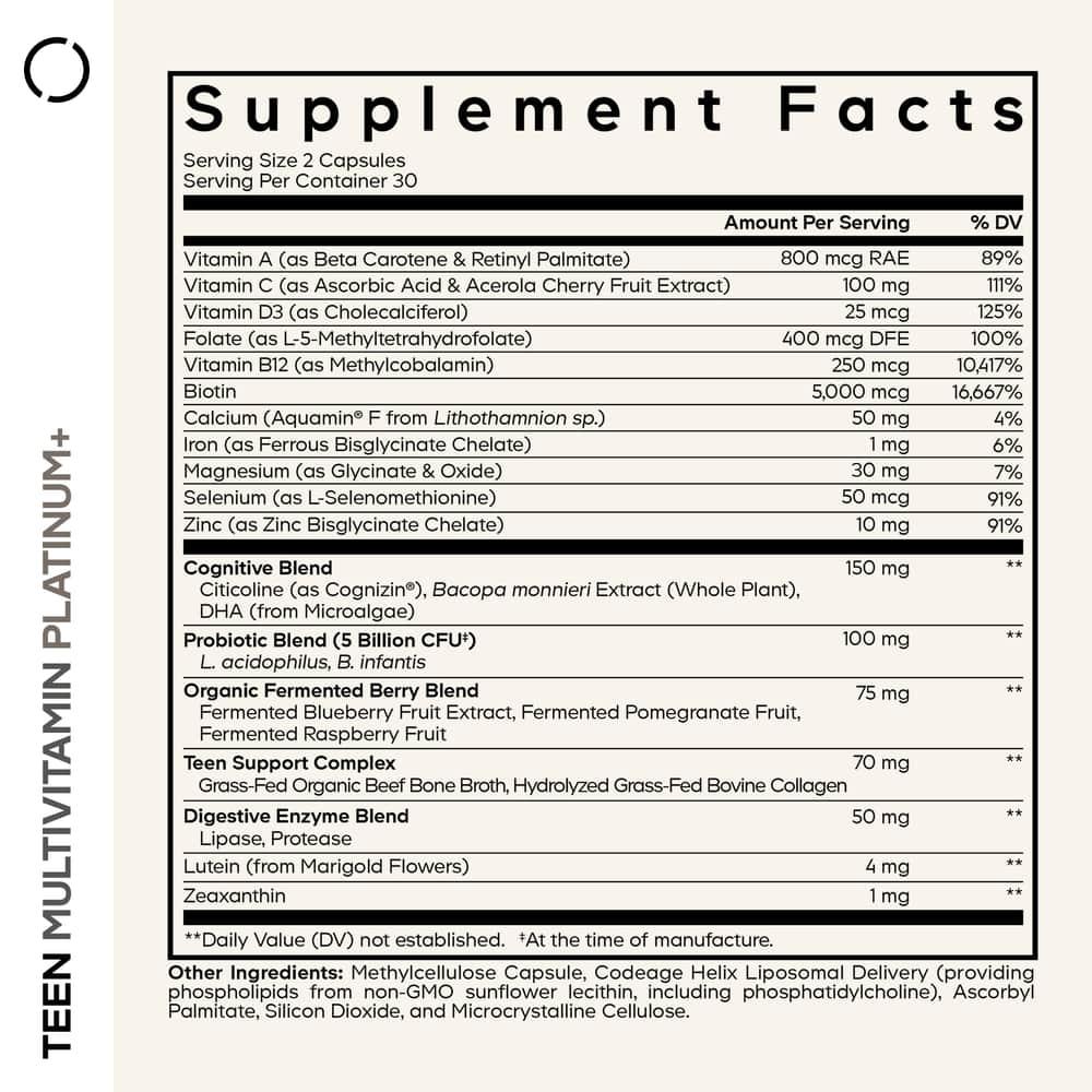 Codeage Teen Multivitamin+ Platinum - Bodybuilding.com