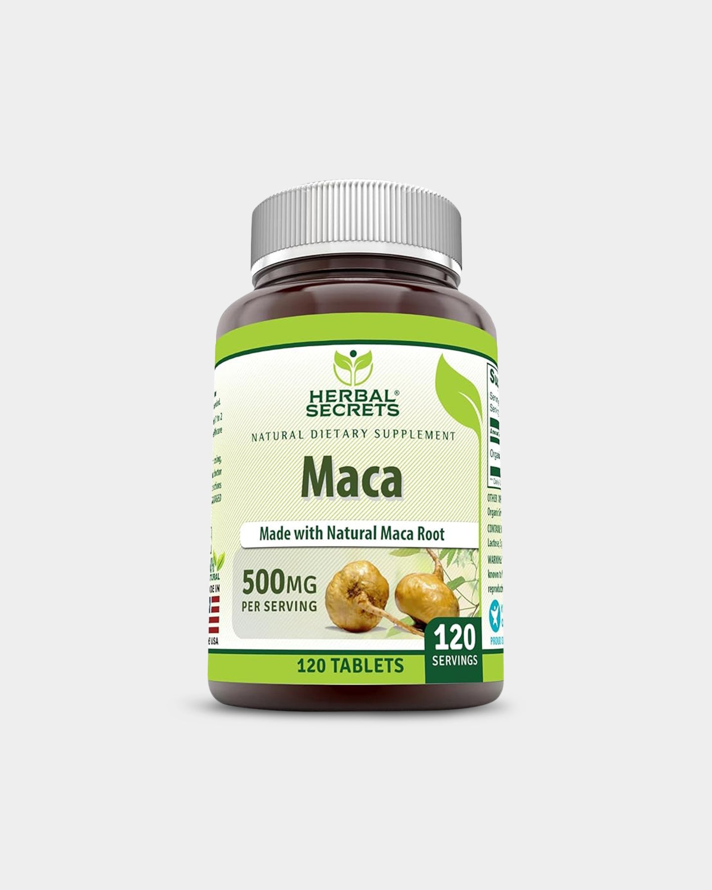 Herbal Secrets Organic Maca 500mg - Bodybuilding.com