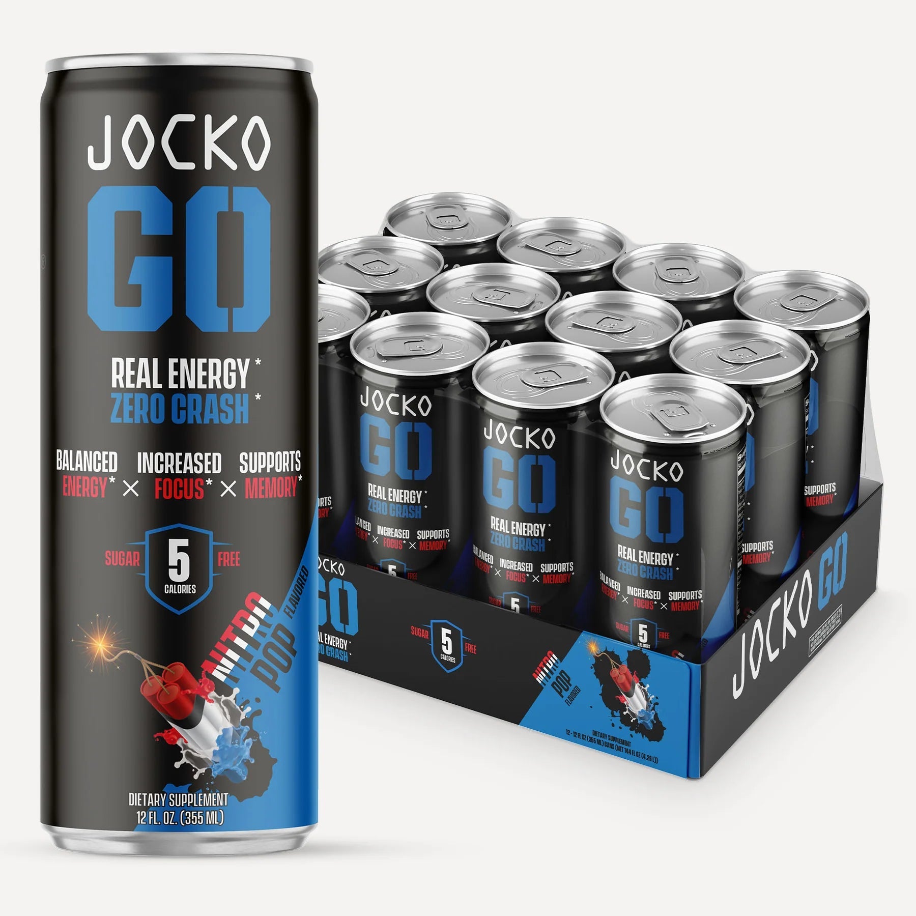 JOCKO GO Energy Drink Nitro Pop 12 - Pack - Bodybuilding.com