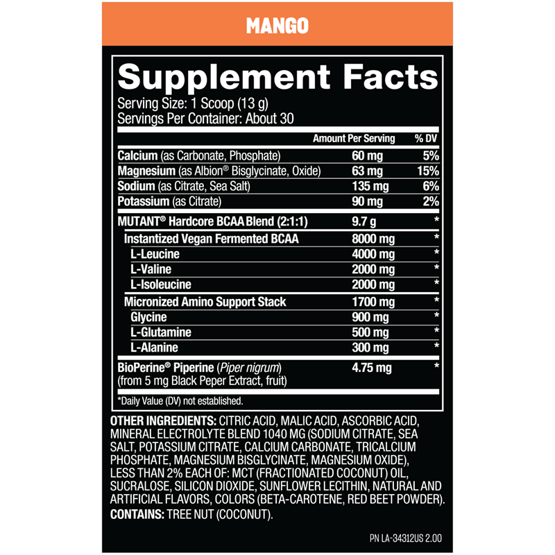 Mutant HARDCORE BCAA - Bodybuilding.com