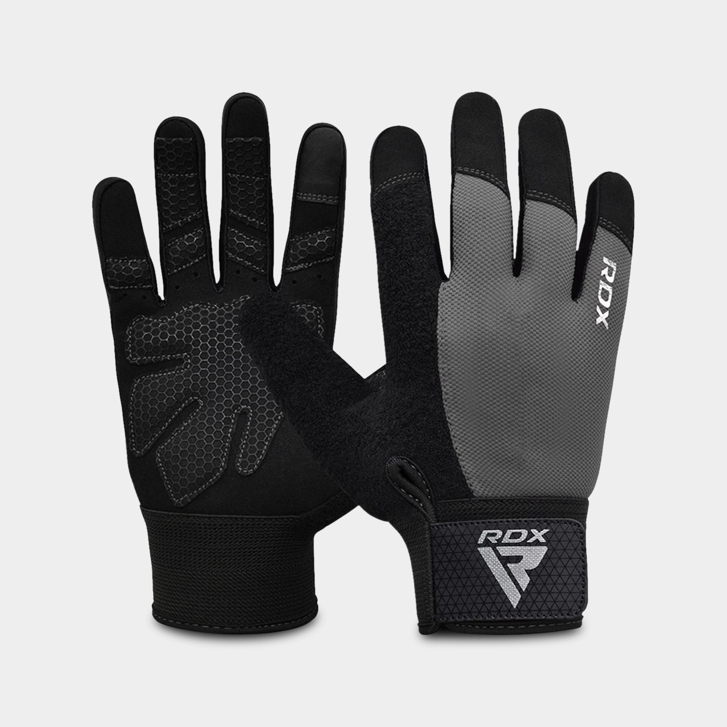 RDX Sports W1F Full Finger Gym Workout Gloves, M, Gray A1
