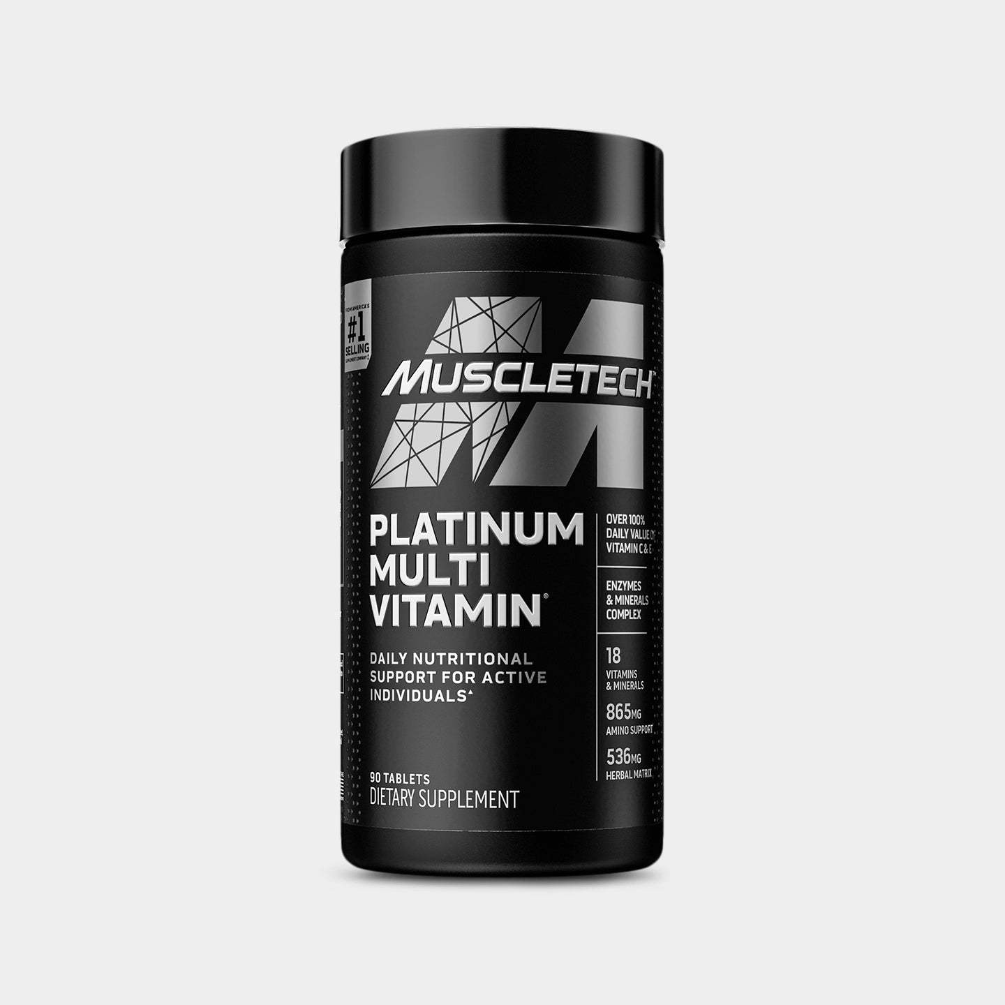 MuscleTech Platinum Multi Vitamin, Unflavored, 90 Tablets