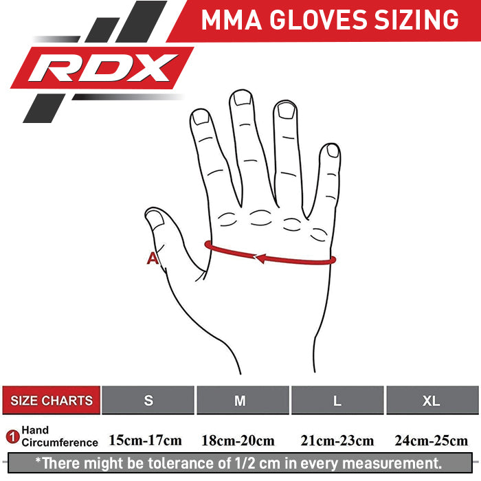 RDX Sports Grappling Gloves F6, S, Black A2