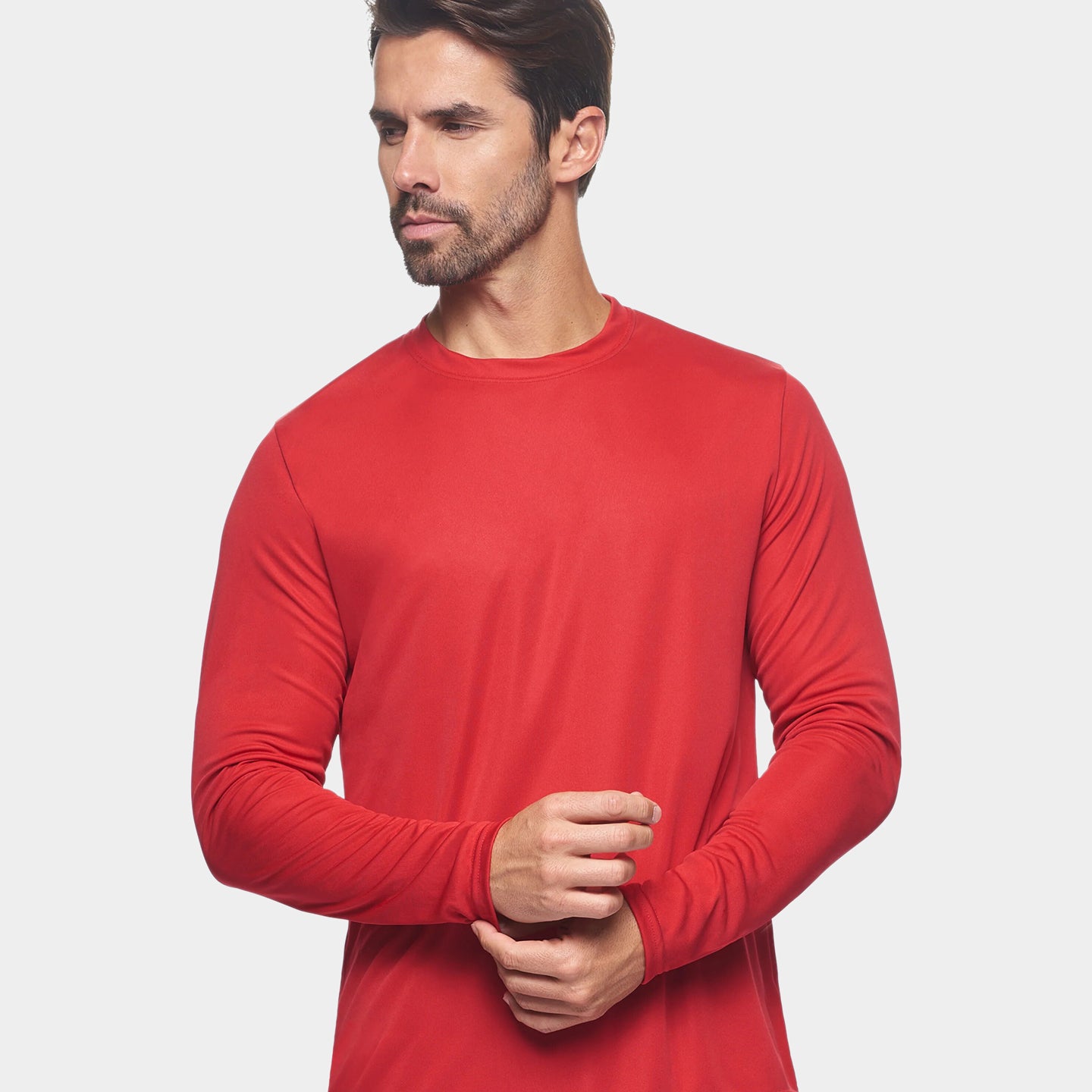Expert Brand DriMax Men's Performance Long Sleeve Shirt, XXS, Red A1