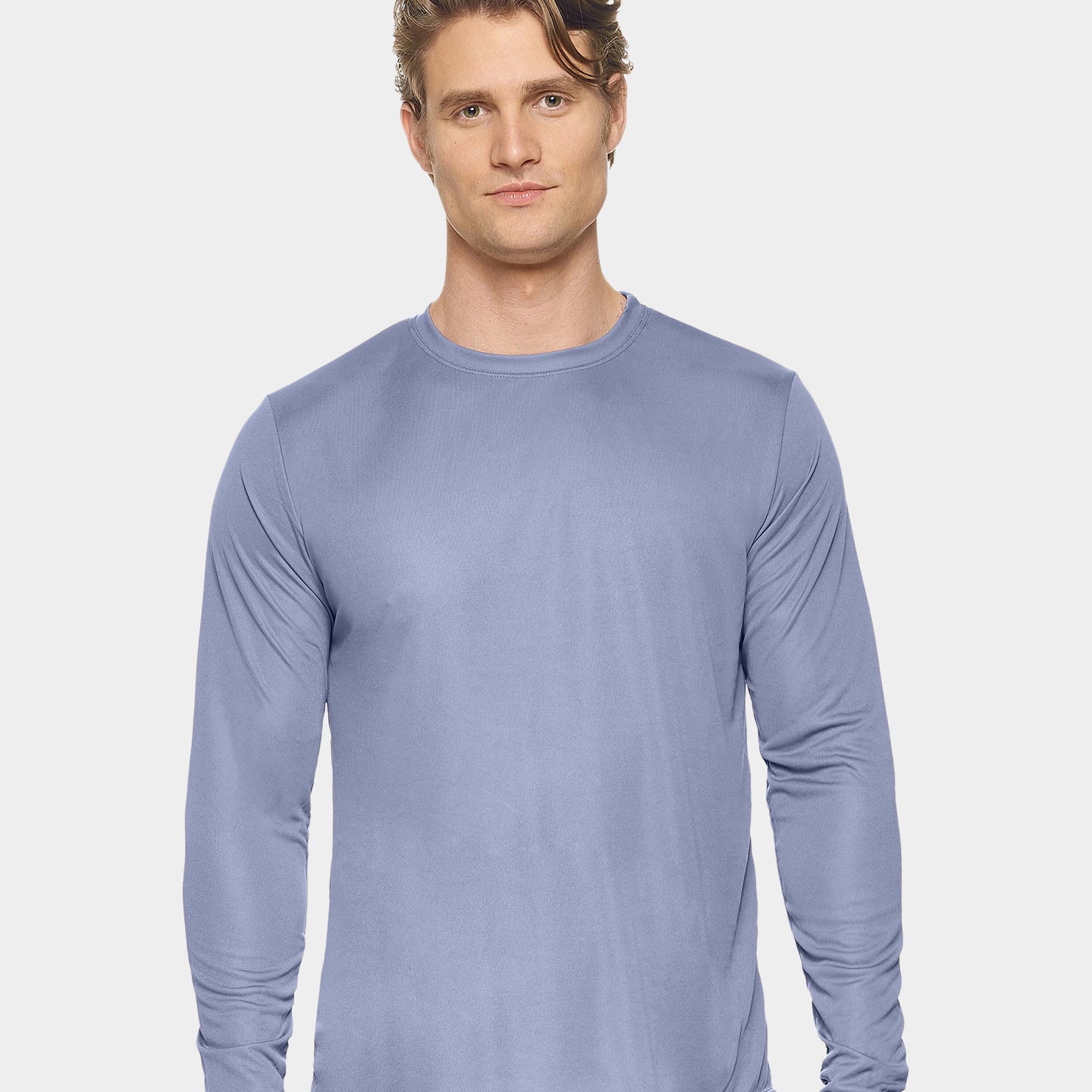 Expert Brand DriMax Men's Performance Long Sleeve Shirt, XXS, Steel A1