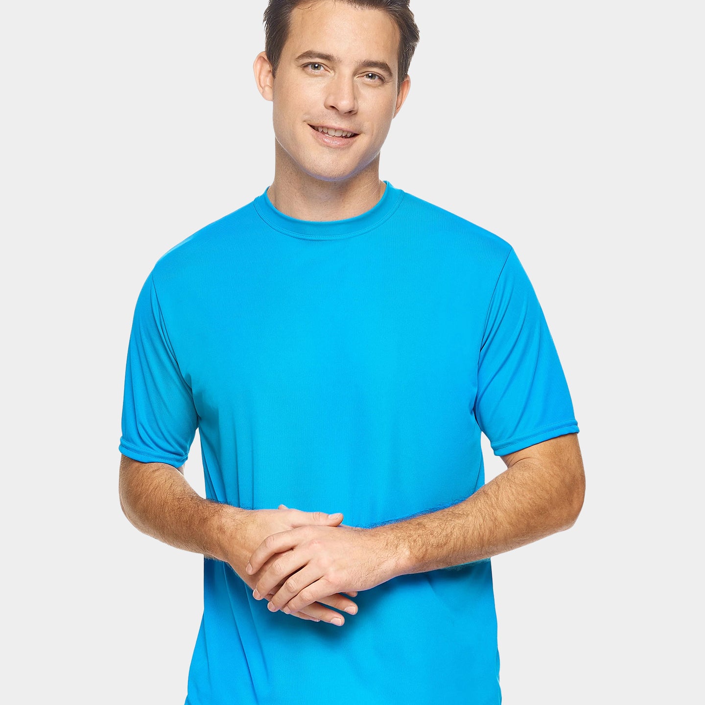 Expert Brand DriMax Men's Performance Crewneck T-Shirt, M, Safety Blue A1