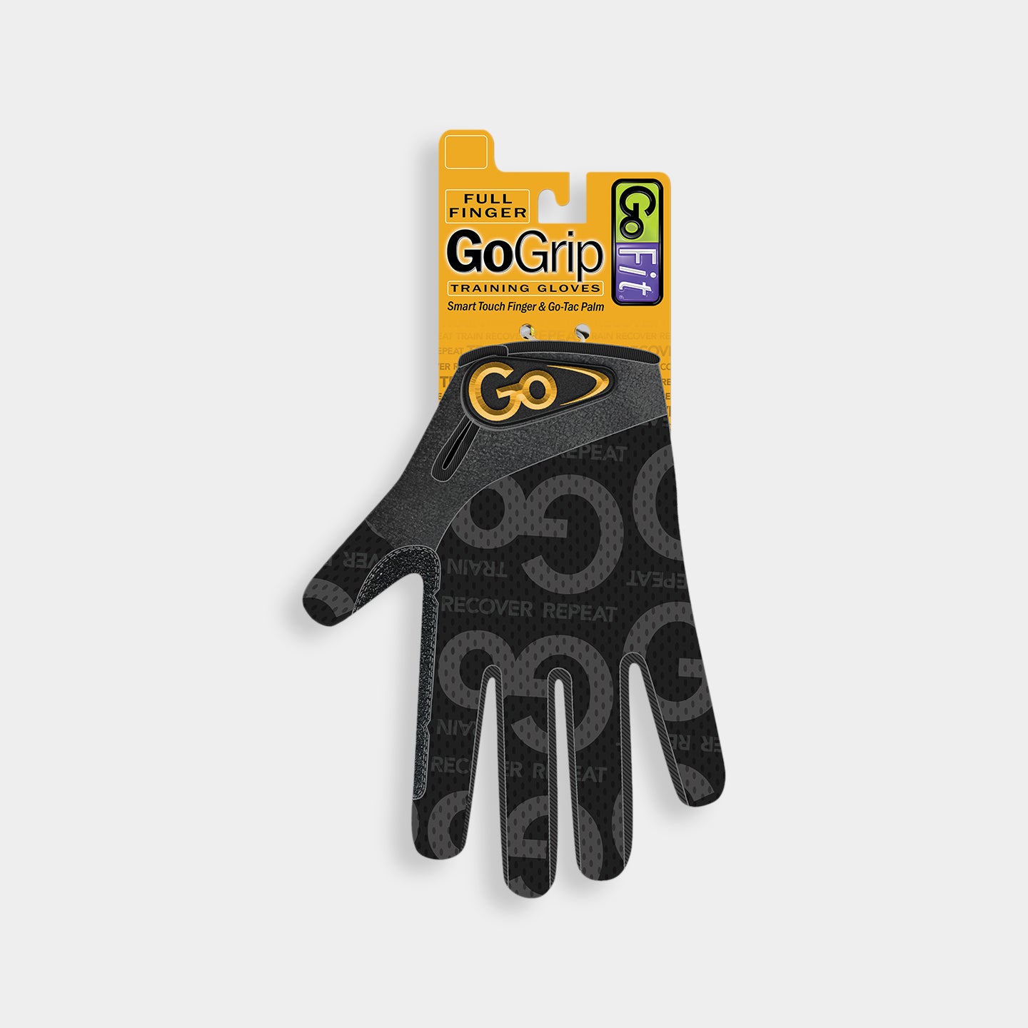 GoFit Men's Pro Trainer Full Finger Gloves, XL, Black/Gray A2