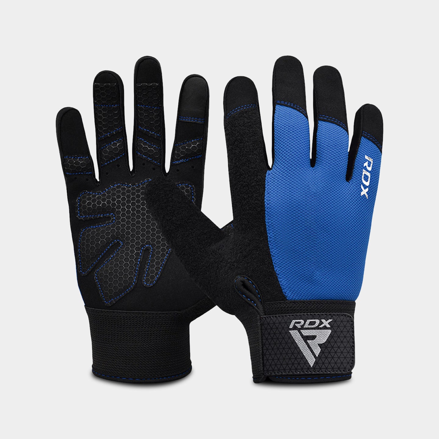 RDX Sports W1F Full Finger Gym Workout Gloves, XL, Blue A1