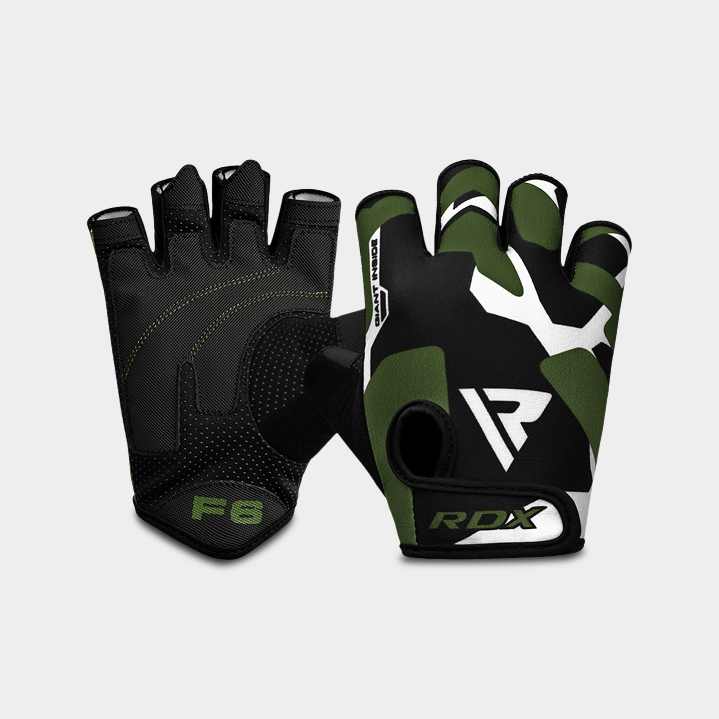 RDX Sports F6 Fitness Gym Gloves, S, Black/Green A1
