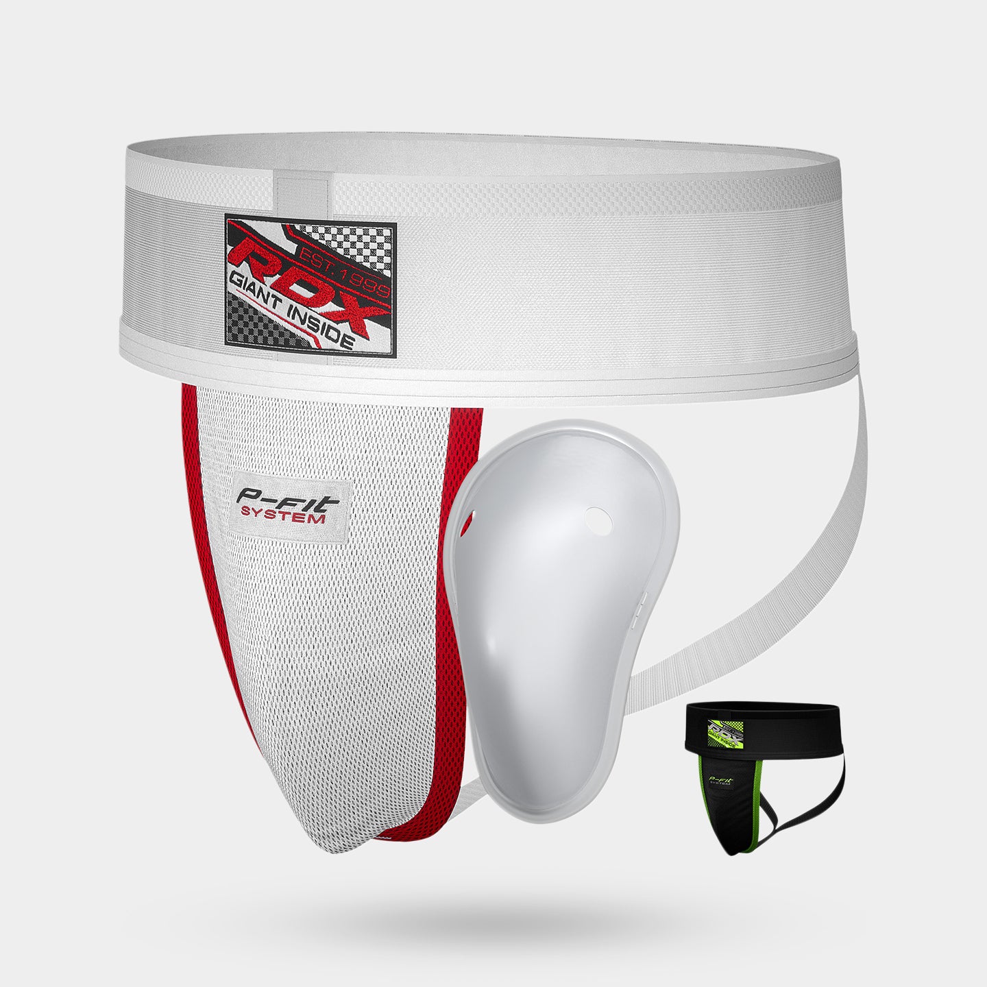 RDX Sports H1 Groin Guard Support With Gel Cup, XL, White v2 A1