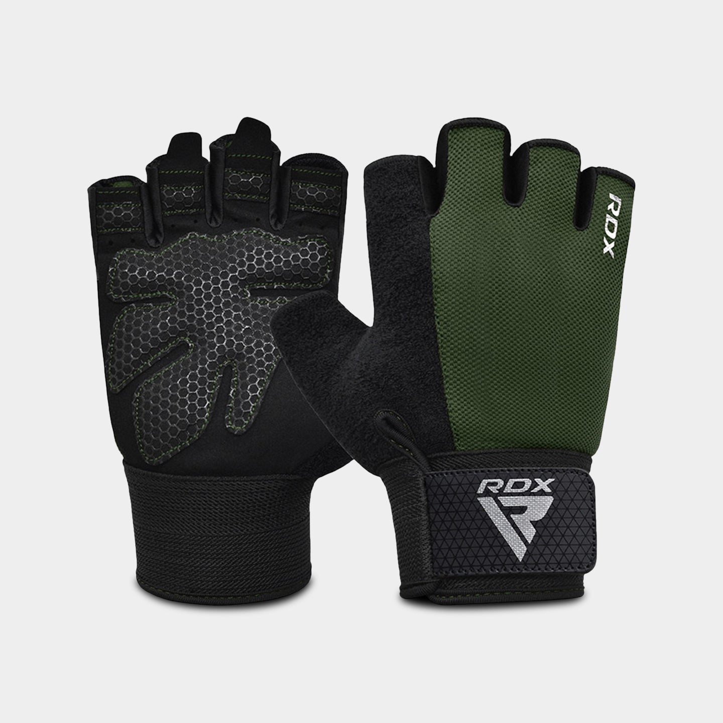 RDX Sports W1H Gym Workout Gloves, XL, Army Green A1