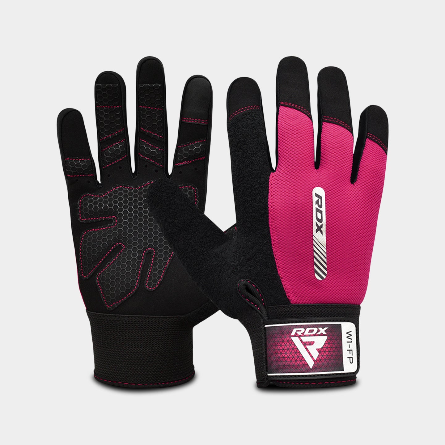 RDX Sports W1 Full Finger Gym Workout Gloves, M, Pink A1