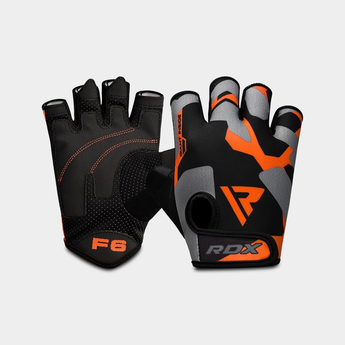 RDX Sports F6 Fitness Gym Gloves, S, Orange A1