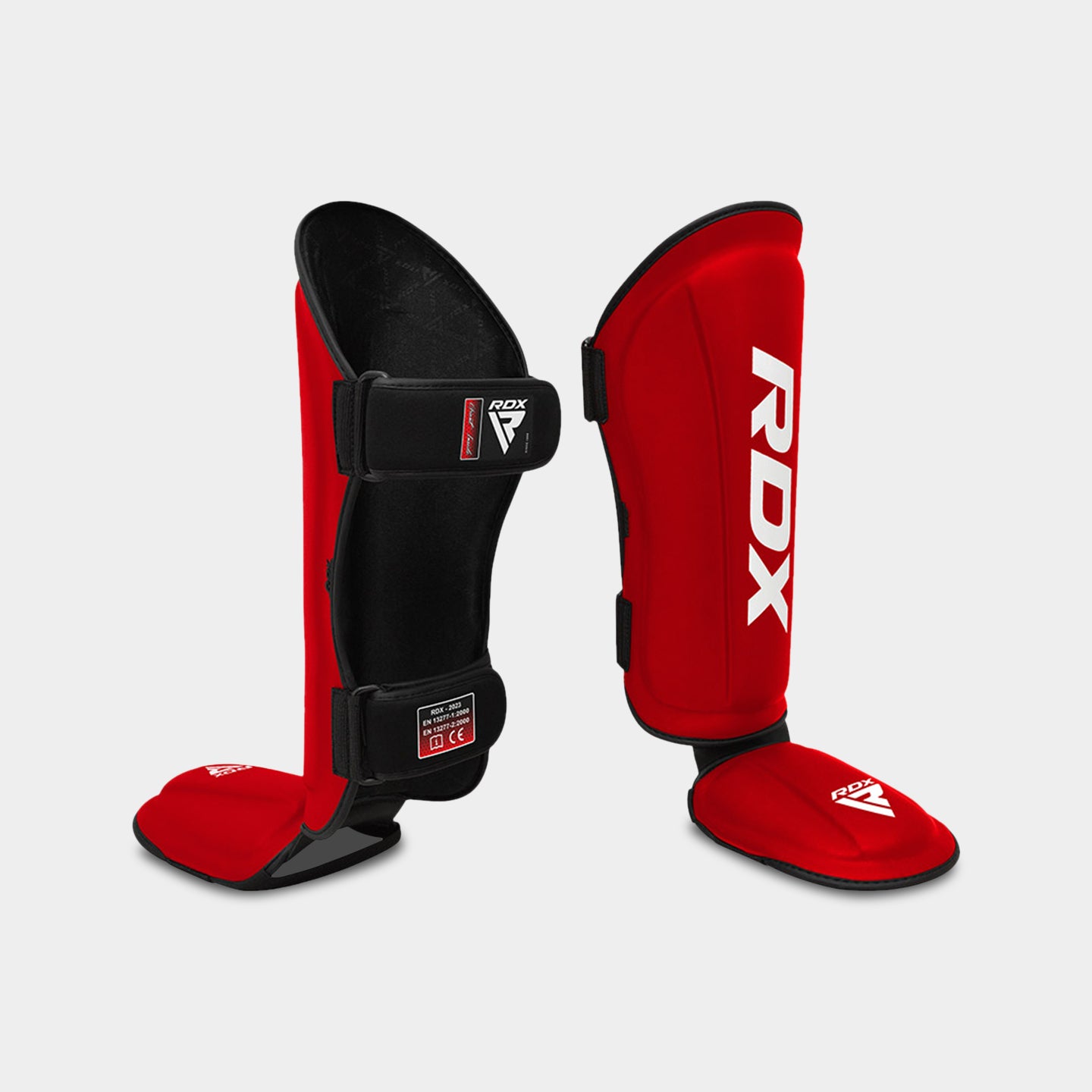RDX Sports T1 Shin Instep Guards, M, Red/White A1