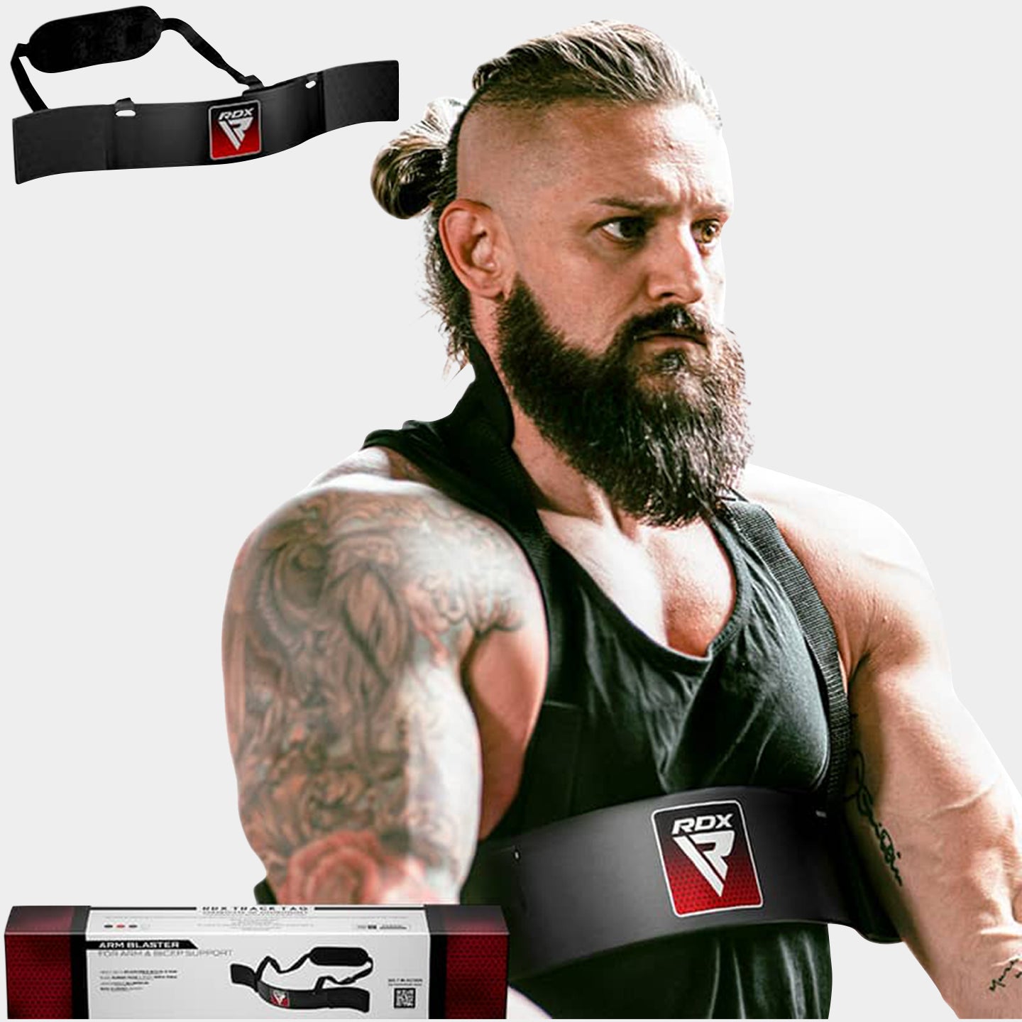 RDX Sports T2 Arm Blaster For Biceps Curl, Standard Size, Black A1