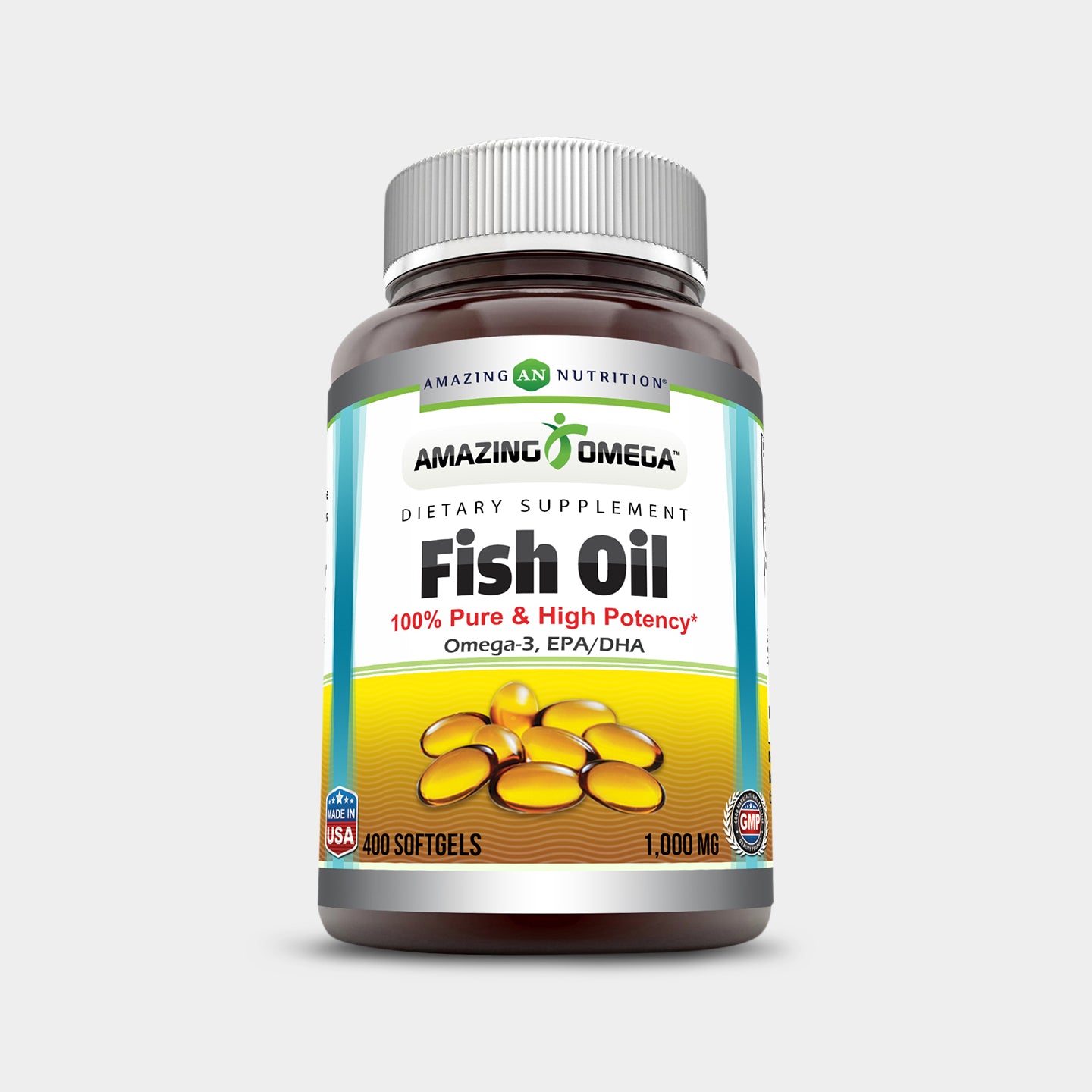 Amazing Formulas Omega Fish Oil 1000 mg, Unflavored, 400 Softgels A1