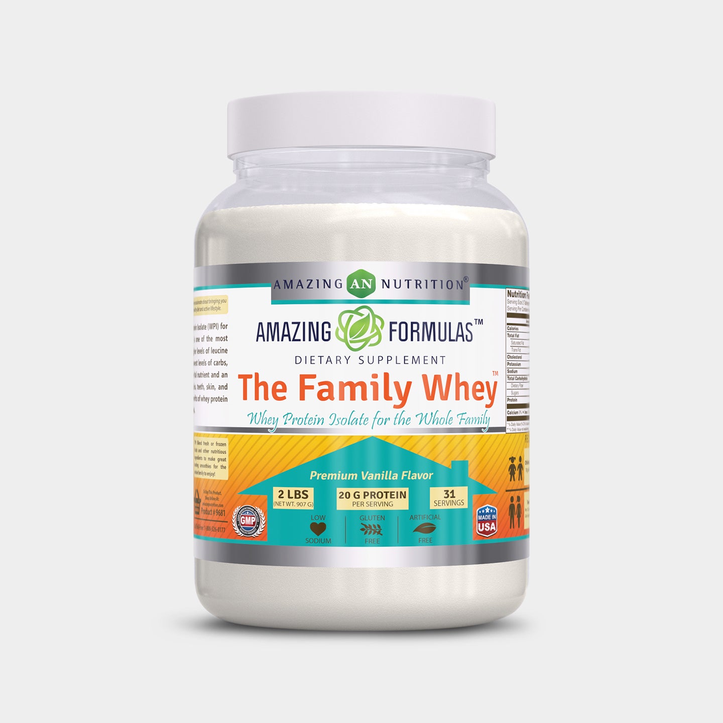 Amazing Formulas The Family Whey - Whey Protein Isolate, Vanilla, 2 Lbs A1