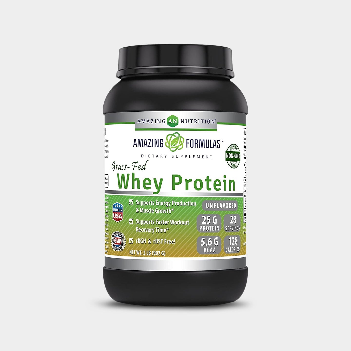 Amazing Formulas Grass-Fed Whey Protein, Unflavored, 2 Lbs A1
