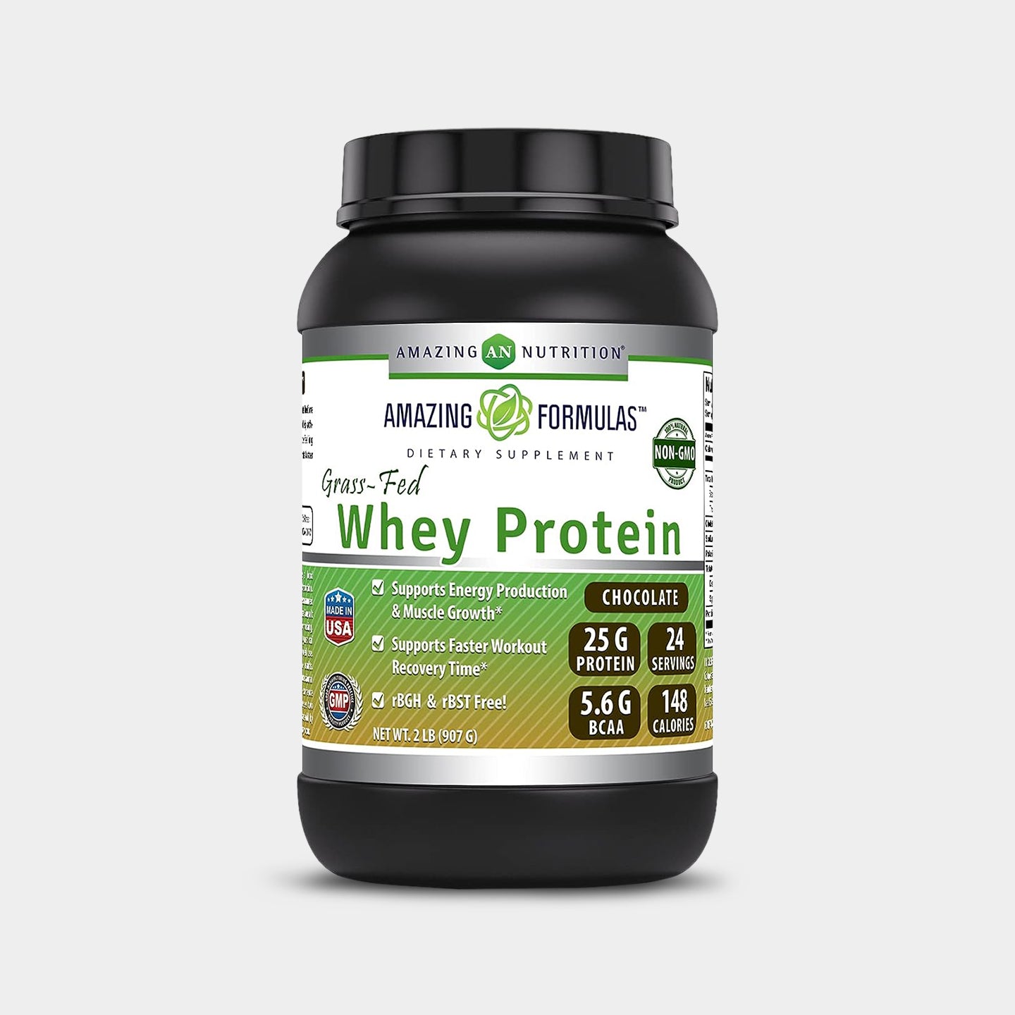 Amazing Formulas Grass-Fed Whey Protein, Chocolate, 2 Lbs A1
