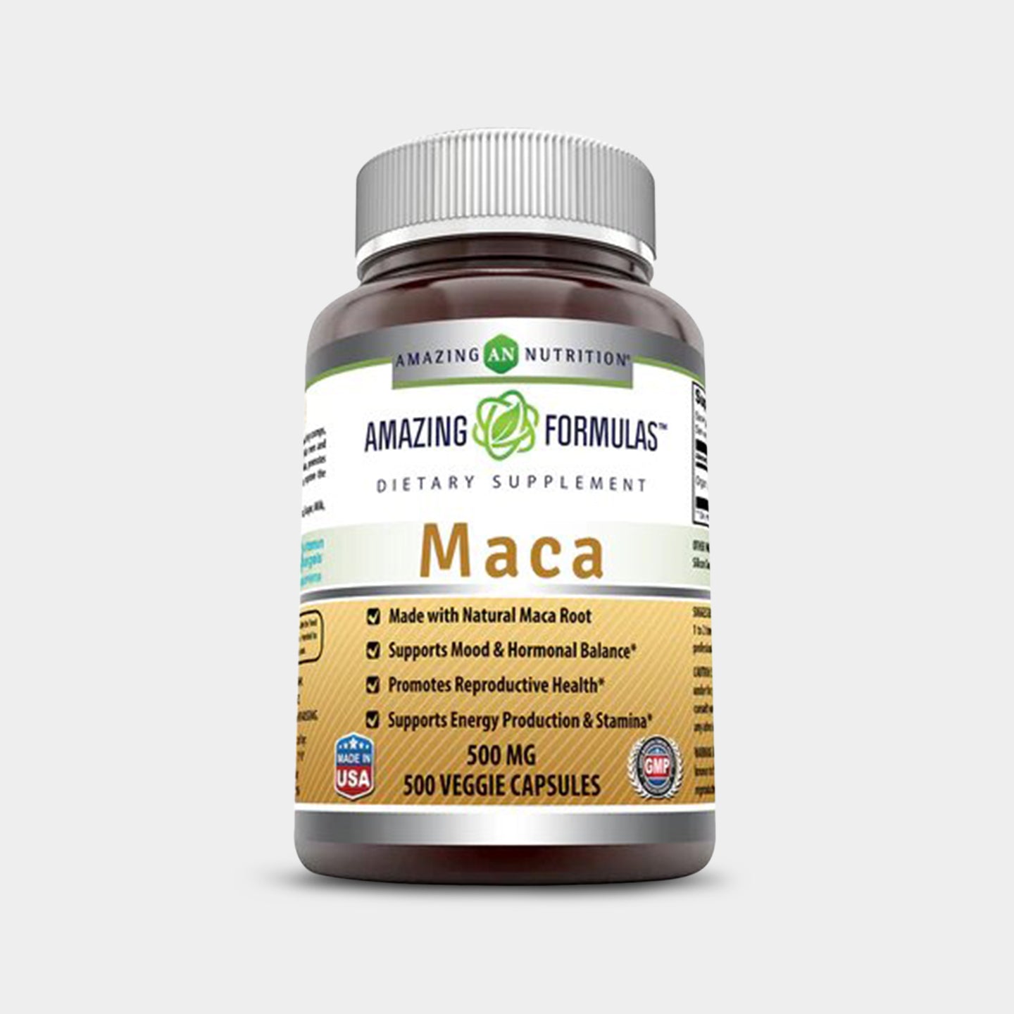 Amazing Nutrition Amazing Formulas Maca 500 Mg, Unflavored, 500 Veggie Capsules A1