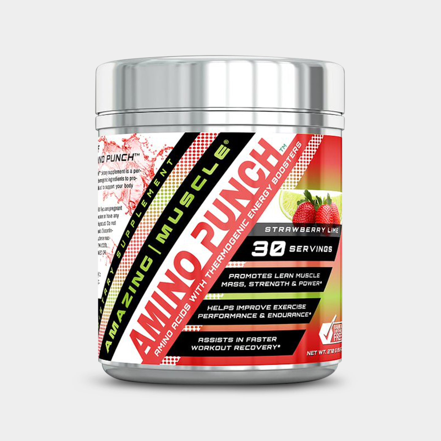 Amazing Muscle Amino Punch with Sucralose, Strawberry Lime, 30 Servings A1