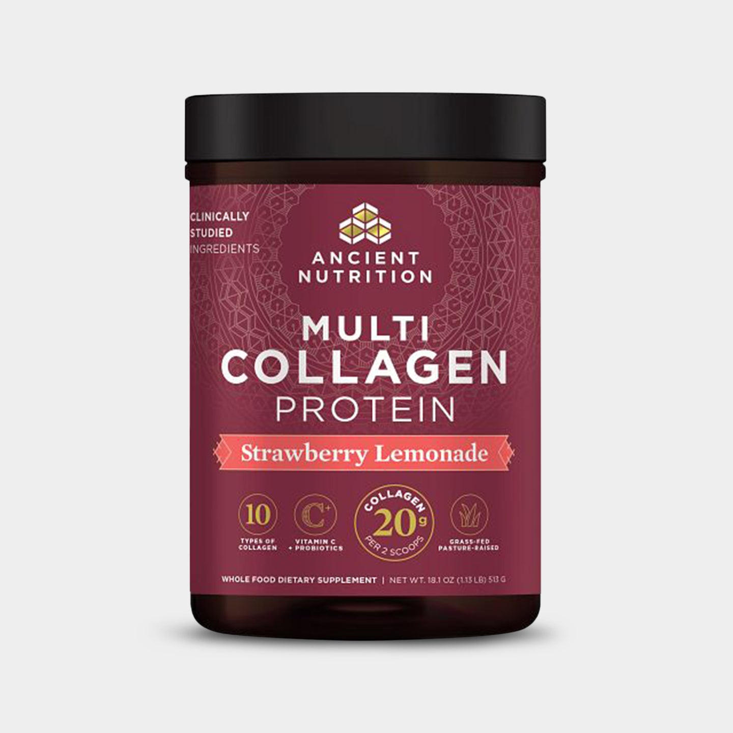 Ancient Nutrition Multi Collagen Protein - 20g, Strawberry Lemonade, 45 Servings A1