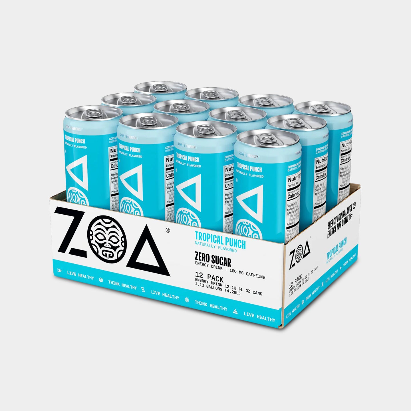 ZOA Energy Drinks, Tropical Punch, 12 Pack A1