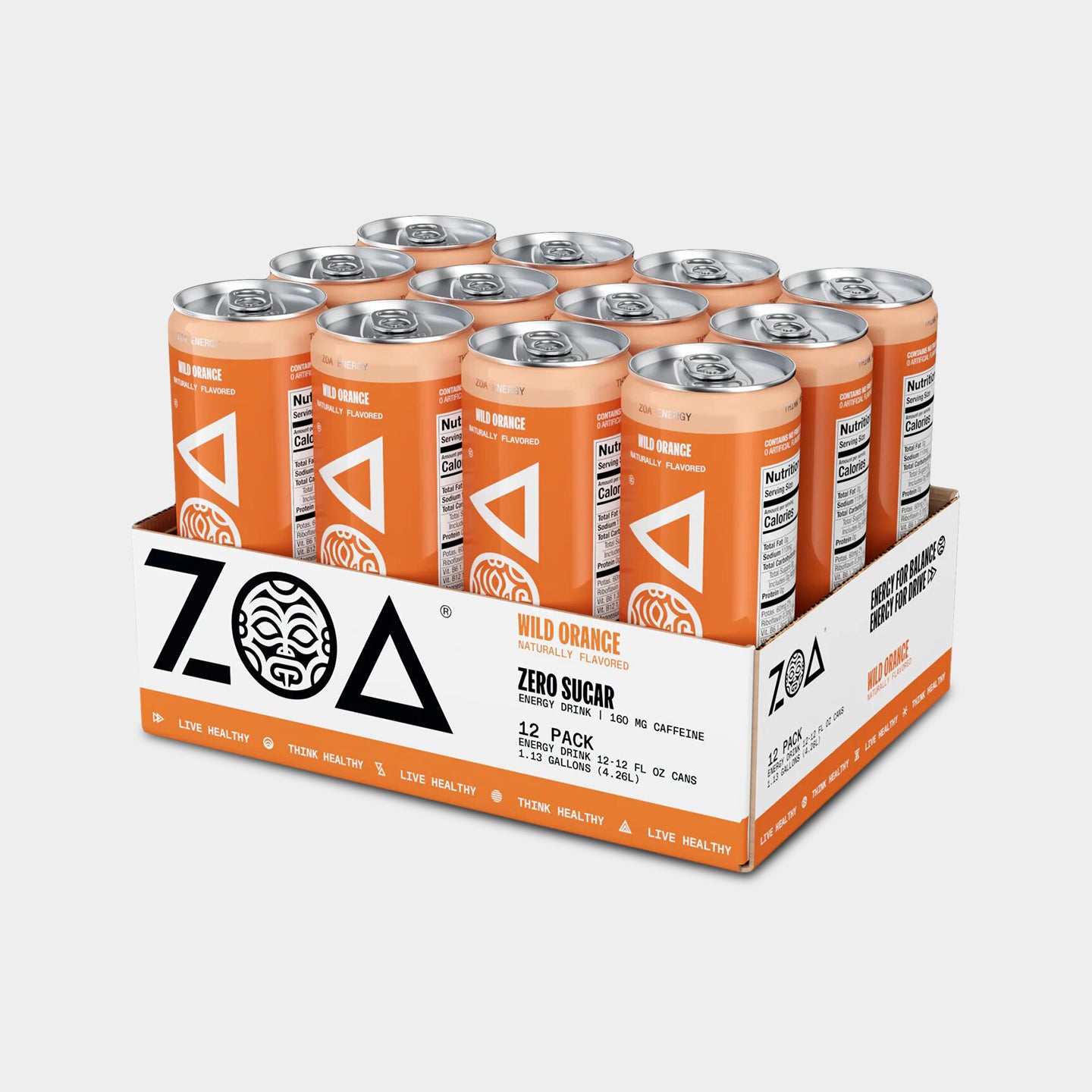 ZOA Energy Drinks, Wild Orange, 12 Pack A1