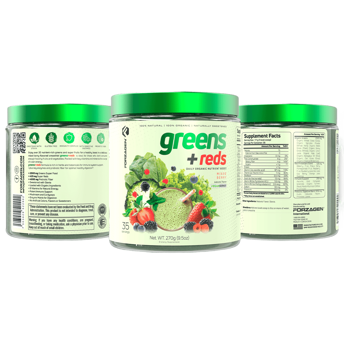 Forzagen Vegan Greens + Reds Superfood
