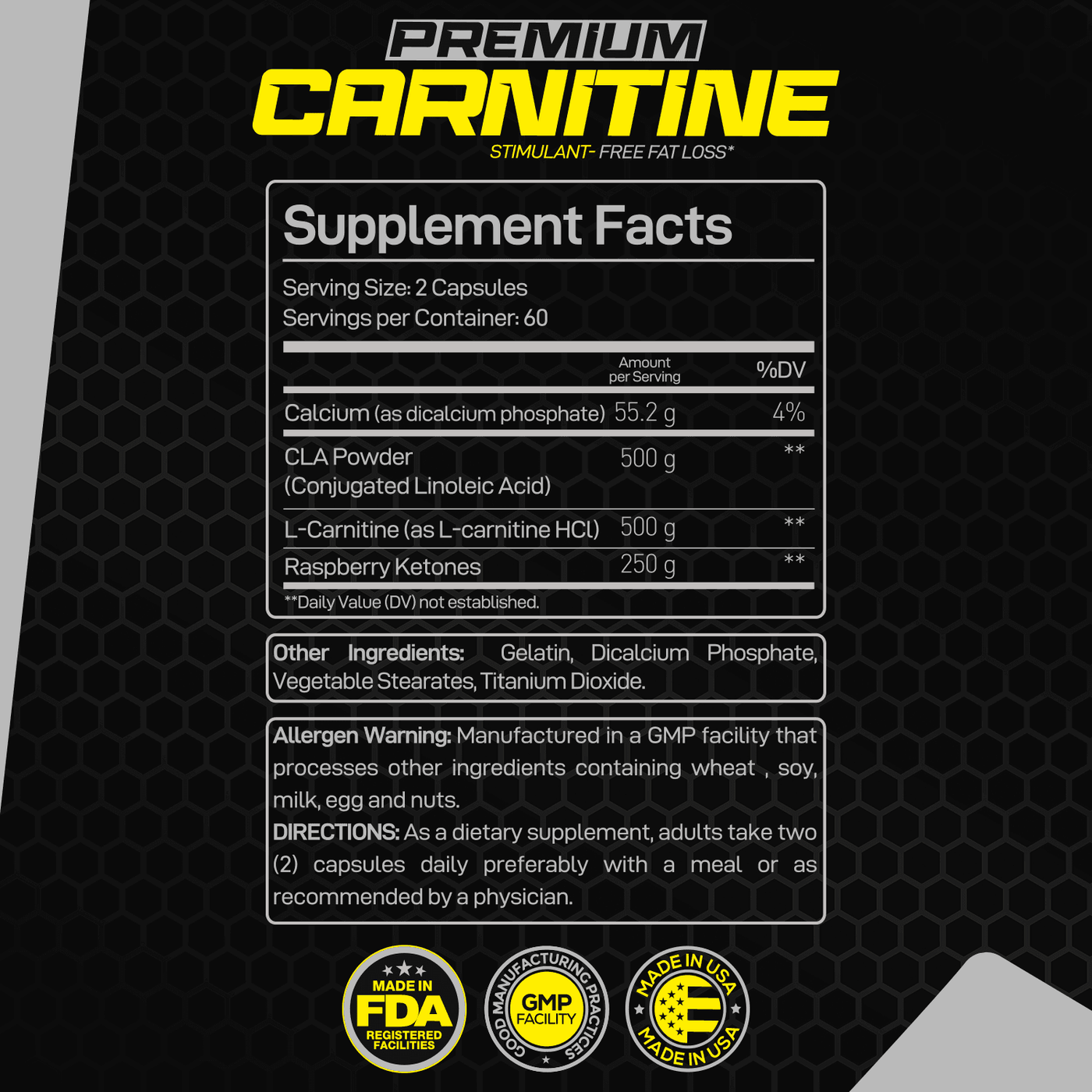 Forzagen Premium L Carnitine + CLA + Raspberry Ketones Stim-Free