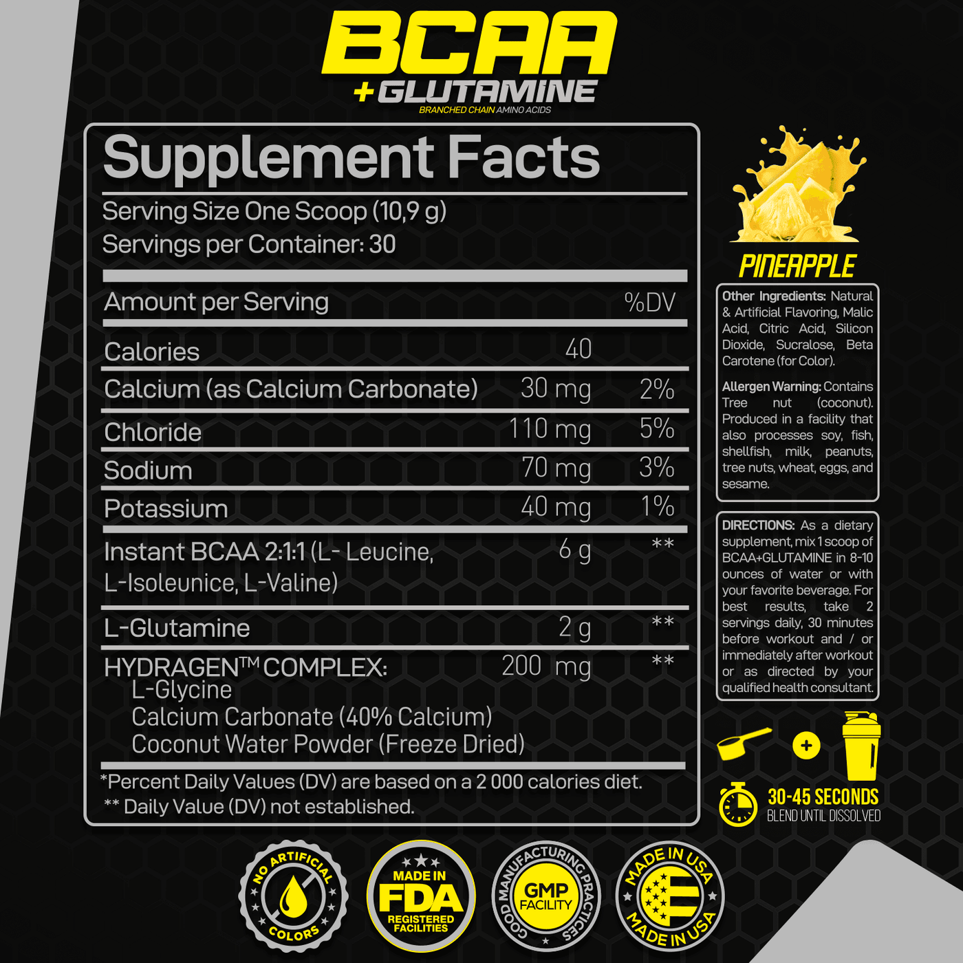 Forzagen BCAA'S + Glutamine with Hydragen Complex