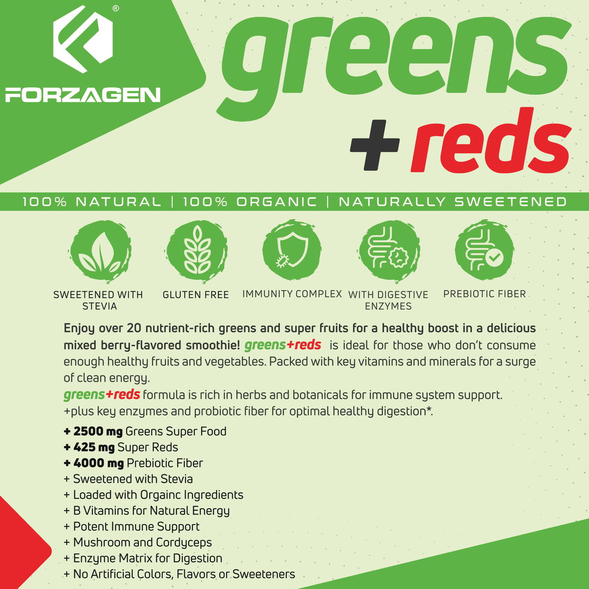 Forzagen Vegan Greens + Reds Superfood