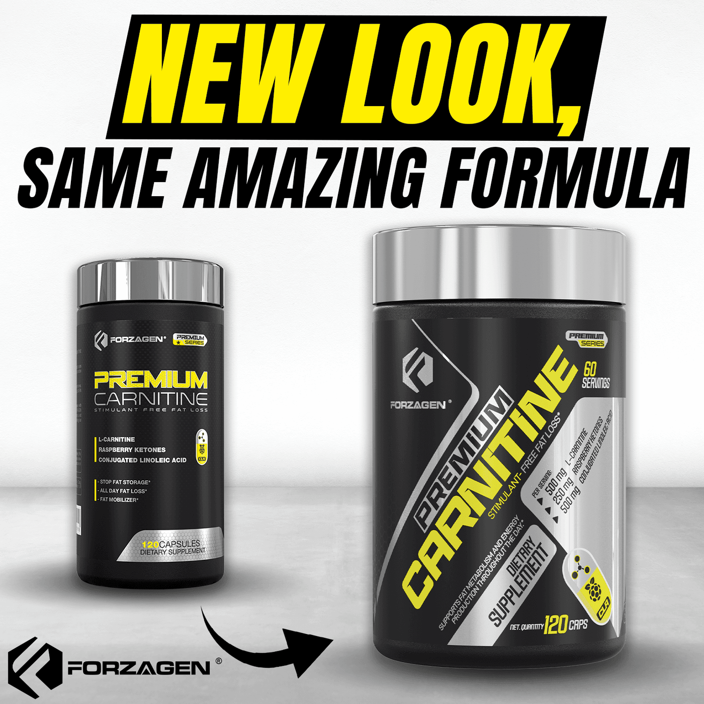 Forzagen Premium L Carnitine + CLA + Raspberry Ketones Stim-Free