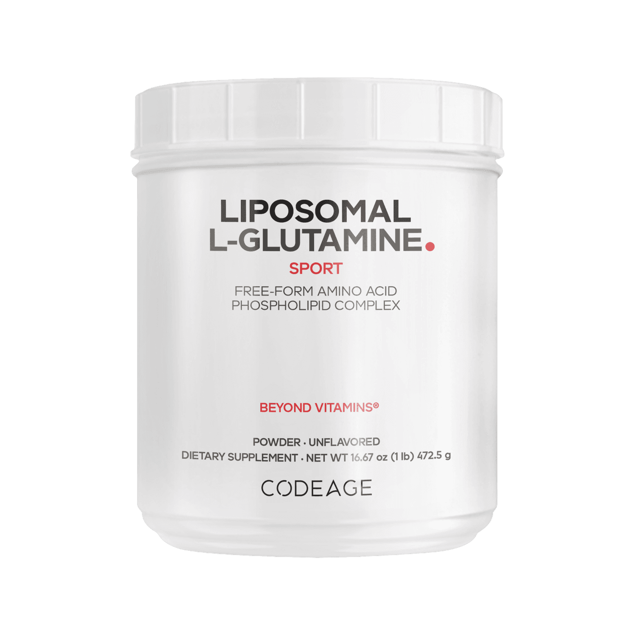 Codeage L-Glutamine+ Free-Form Amino Acid Powder Supplement