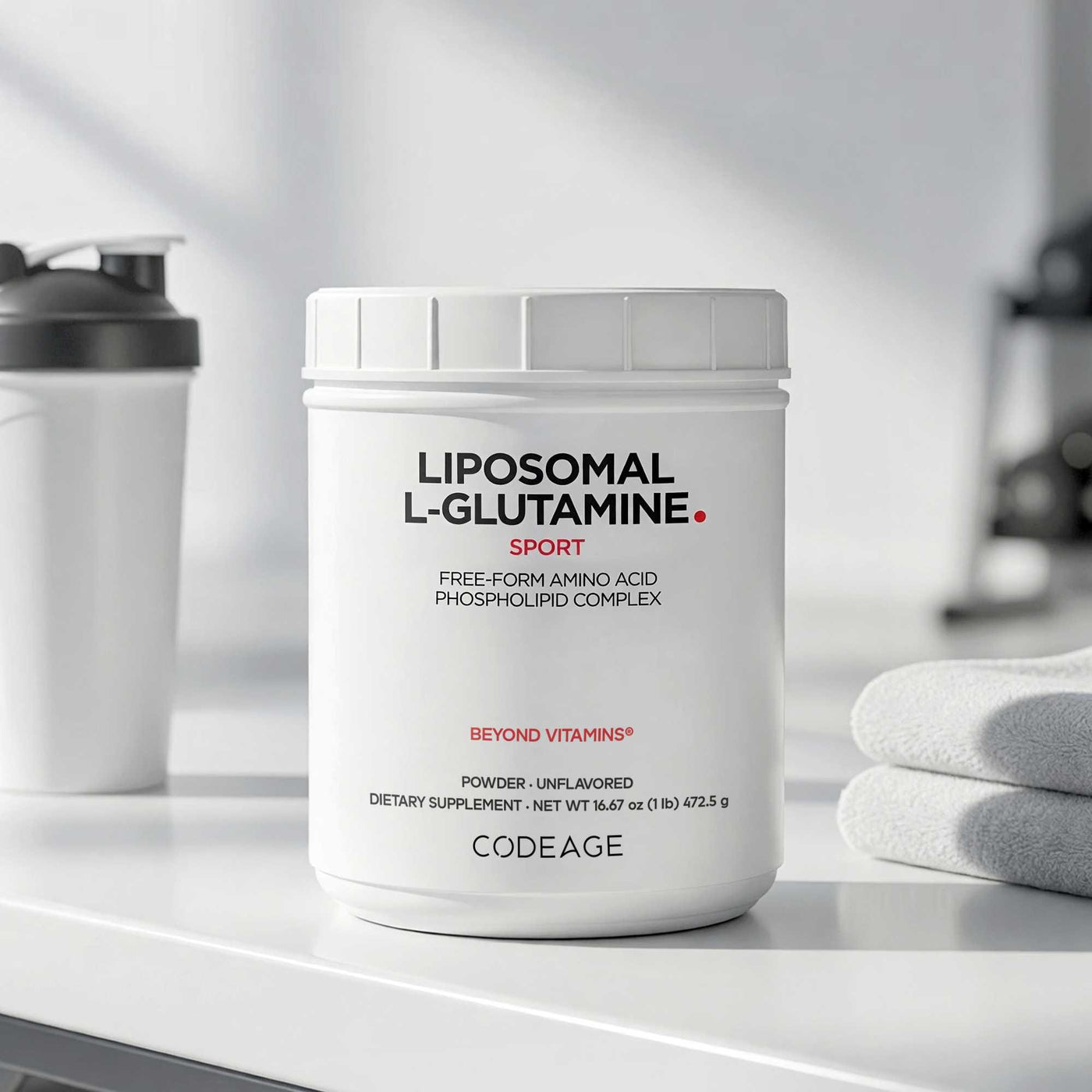 Codeage L-Glutamine+ Free-Form Amino Acid Powder Supplement